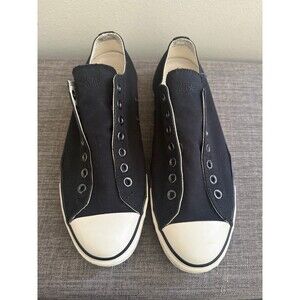 Converse John Varvatos Black Canvas Low top 
Laceless Shoes Men’s 9 Women’s 11